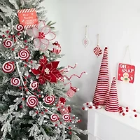 Northlight 30in Candy Cane And Pom Poms Christmas Indoor Garland