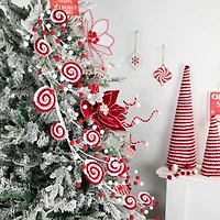 Northlight 30in Candy Cane And Pom Poms Christmas Indoor Garland