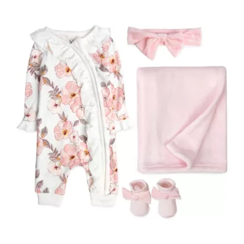 Baby Essentials Girls 4-pc. Clothing Set