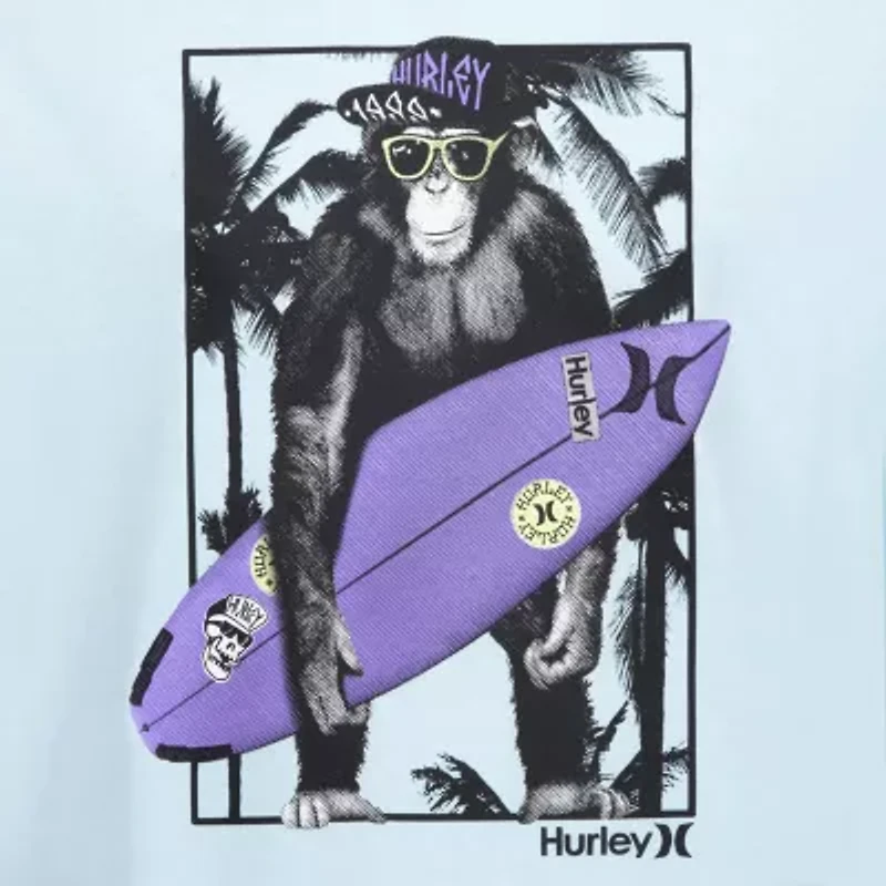 Hurley Big Kid Boys Crew Neck Long Sleeve Regular Fit Graphic T-Shirt