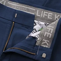 Haggar Life Khaki Flex Mens Comfort Waistband Straight Fit Flat Front Pant