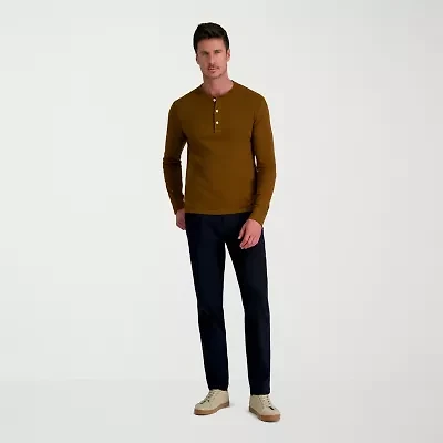 Haggar Life Khaki Flex Mens Comfort Waistband Straight Fit Flat Front Pant