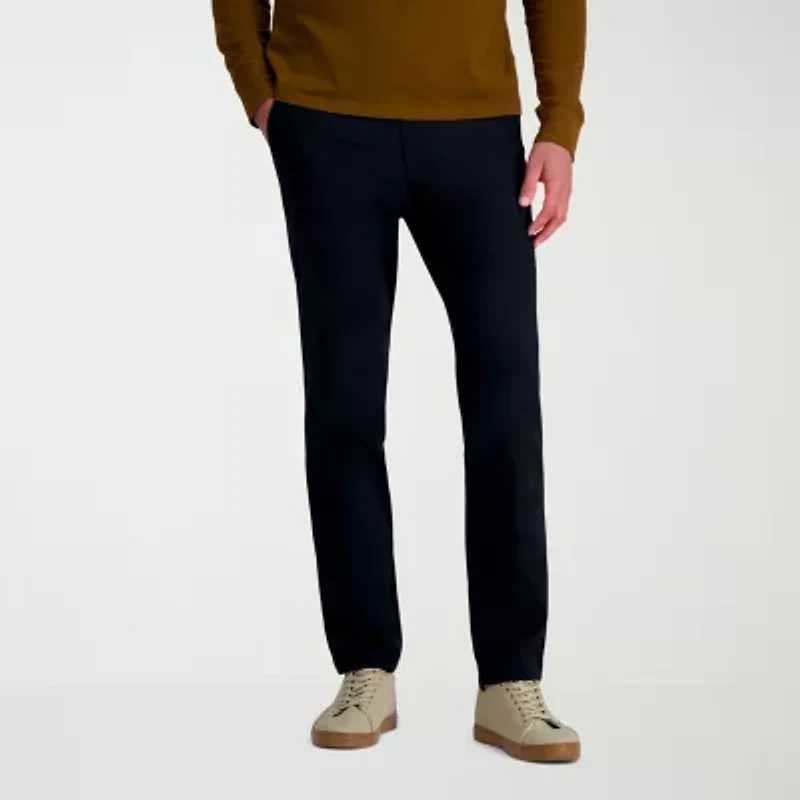 Haggar Life Khaki Flex Mens Comfort Waistband Straight Fit Flat Front Pant