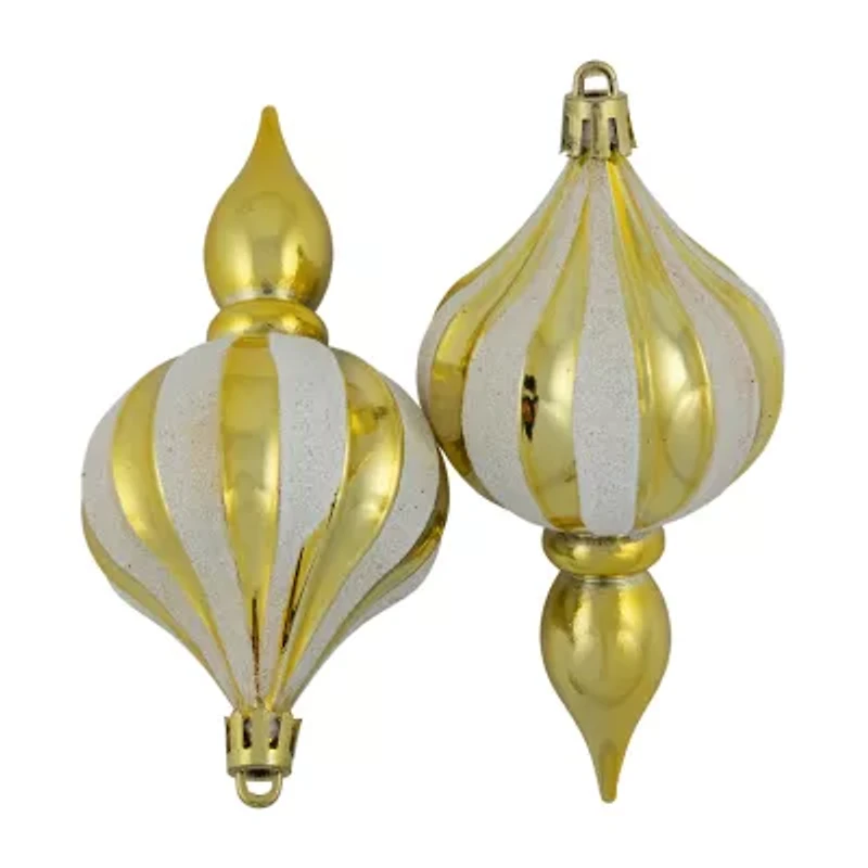 Northlight 4.75in Gold Finial 8-pc Christmas Ornament