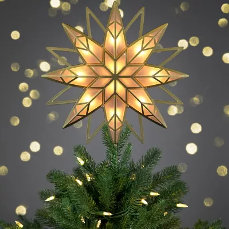 Northlight Prelit Frosted Star Christmas Tree Topper