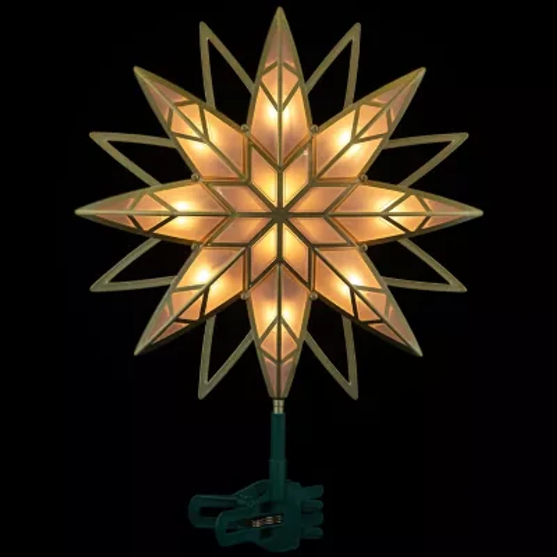Northlight Prelit Frosted Star Christmas Tree Topper