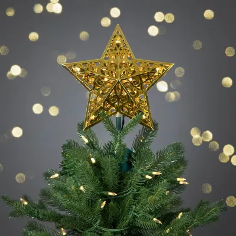 Northlight 9.5in Led Gold Star Christmas Tree Topper