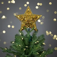 Northlight 9.5in Led Gold Star Christmas Tree Topper