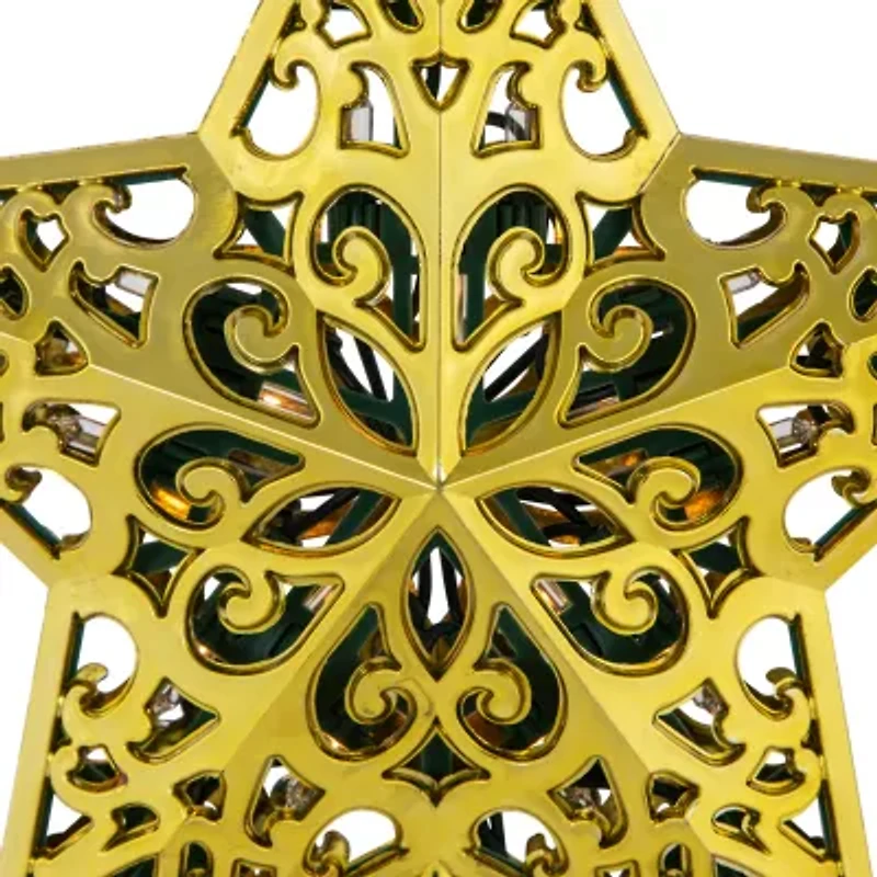 Northlight 9.5in Led Gold Star Christmas Tree Topper