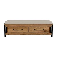 Norcross Storage Bench with Drawers in Hickory