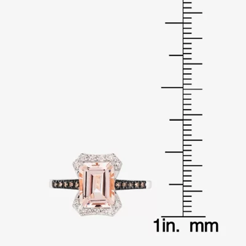 Le Vian® Grand Sample Sale™ Ring featuring 1 3/4 CT. Peach Morganite™ 1/10 CT. Chocolate Diamonds® 1/15 CT. Nude Diamonds™ set in 14K Vanilla Gold®
