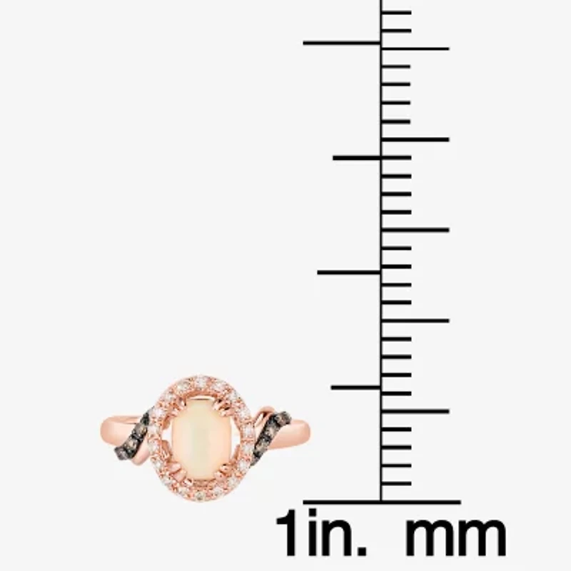 Le Vian® Grand Sample Sale™ Ring featuring /8 CT. Neopolitan Opal™ 1/ CT. Chocolate Diamonds® 1/8 CT. Nude Diamonds™ set in 14K Strawberry Gold