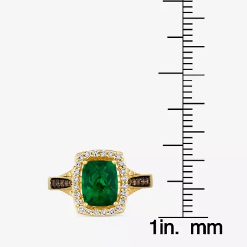 Le Vian® Grand Sample Sale™ Ring featuring 1 5/8 CT. Emerald 1/10 CT. Chocolate Diamonds® 1/4 CT. Nude Diamonds™ Set in 14K Honey Gold™