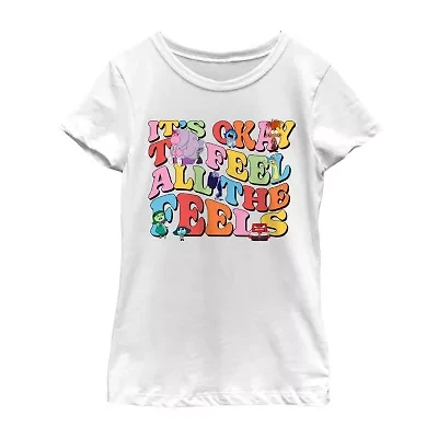 Little & Big Kid Girls Crew Neck Short Sleeve Inside Out T-Shirt