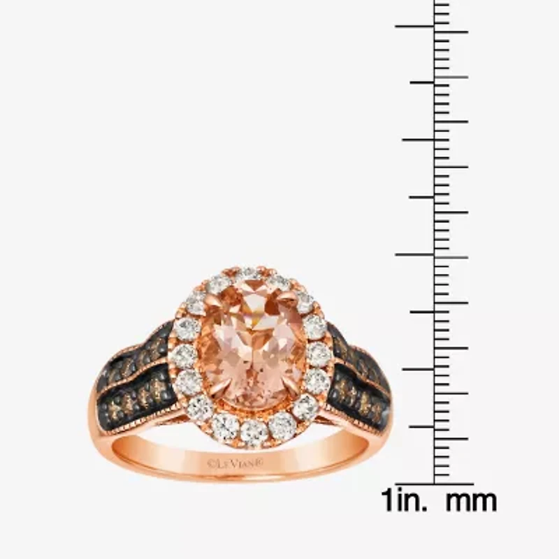 Le Vian® Grand Sample Sale™ Ring featuring 1 1/3 CT. Peach Morganite™ 1/3 CT. Chocolate Diamonds® 3/8 CT. Nude Diamonds™ set in 14K Strawberry Gold®