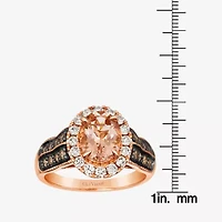 Le Vian® Grand Sample Sale™ Ring featuring 1 1/3 CT. Peach Morganite™ 1/3 CT. Chocolate Diamonds® 3/8 CT. Nude Diamonds™ set in 14K Strawberry Gold®