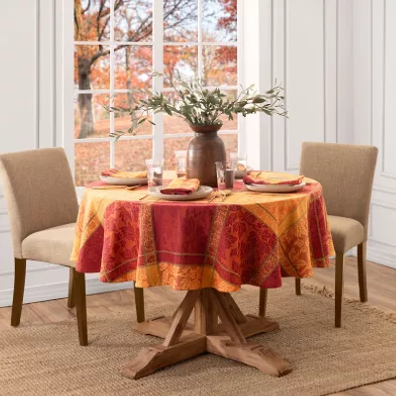 Elrene Home Fashions Maplewood Jacquard Harvest Cotton Tablecloth