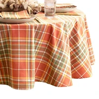 Elrene Home Fashions Hawley Plaid Harvest Cotton Round Tablecloth