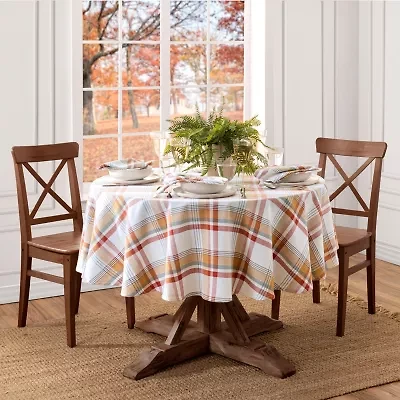 Elrene Home Fashions Seneca Plaid Harvest Cotton Round/Oval Tablecloth