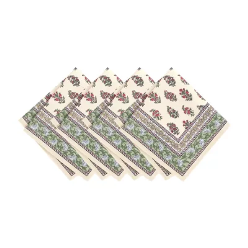 Elrene Home Fashions Nomad Harvest Block Print 4-pc. Napkins