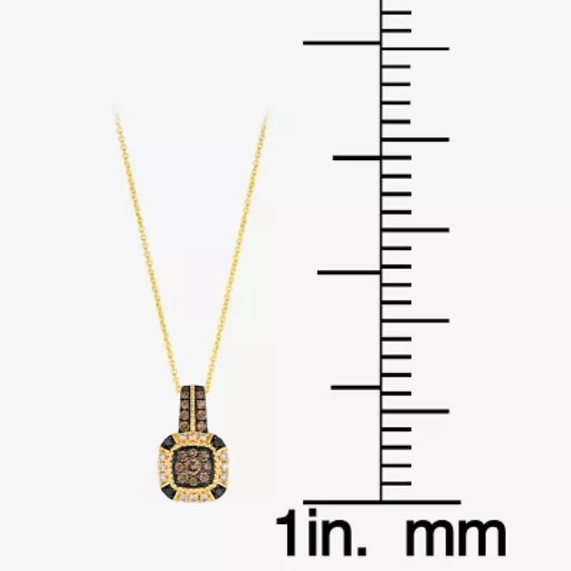 Le Vian® Pendant featuring 1/4 CT. Chocolate Diamonds® 1/20 CT. Blackberry Diamonds®1/10 CT. Nude Diamonds™ set in 14K Honey Gold™