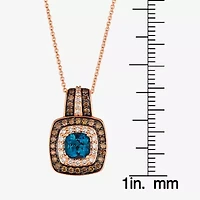 Le Vian® Pendant featuring 1 CT. Deep Sea Blue Topaz™ 1/4 CT. Nude Diamonds™  3/8 CT. Chocolate Diamonds® set in 14K Strawberry Gold®