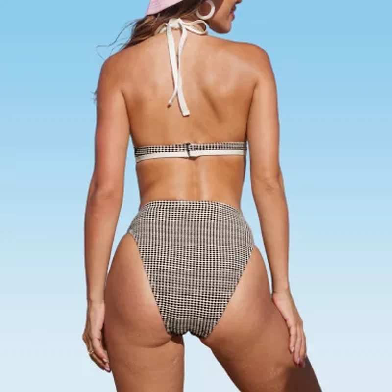 CUPSHE Womens Checked 2-pc. Bikini Set