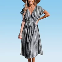 CUPSHE Womens Striped Dress Swimsuit Cover-Up