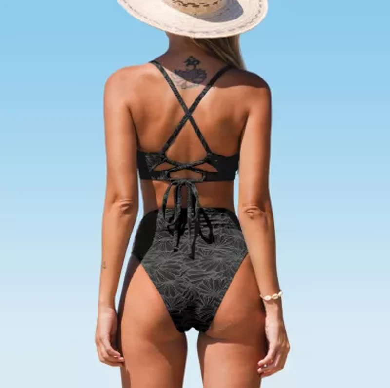 CUPSHE Womens Floral 2-pc. Bikini Set