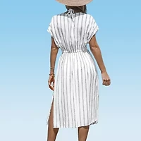 CUPSHE Womens Striped Dress Swimsuit Cover-Up