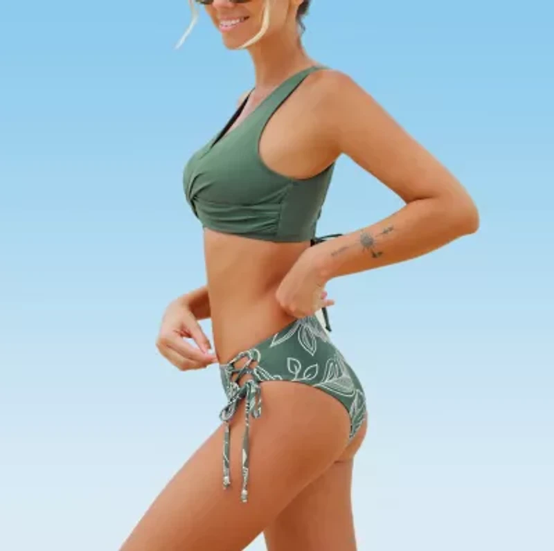CUPSHE Womens Floral 2-pc. Bikini Set