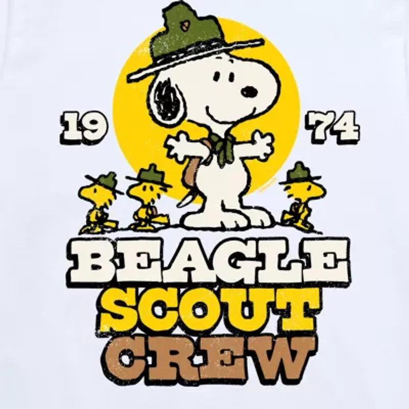 Snoopy Little & Big Kid Boys Crew Neck Short Sleeve Regular Fit Peanuts Graphic T-Shirt