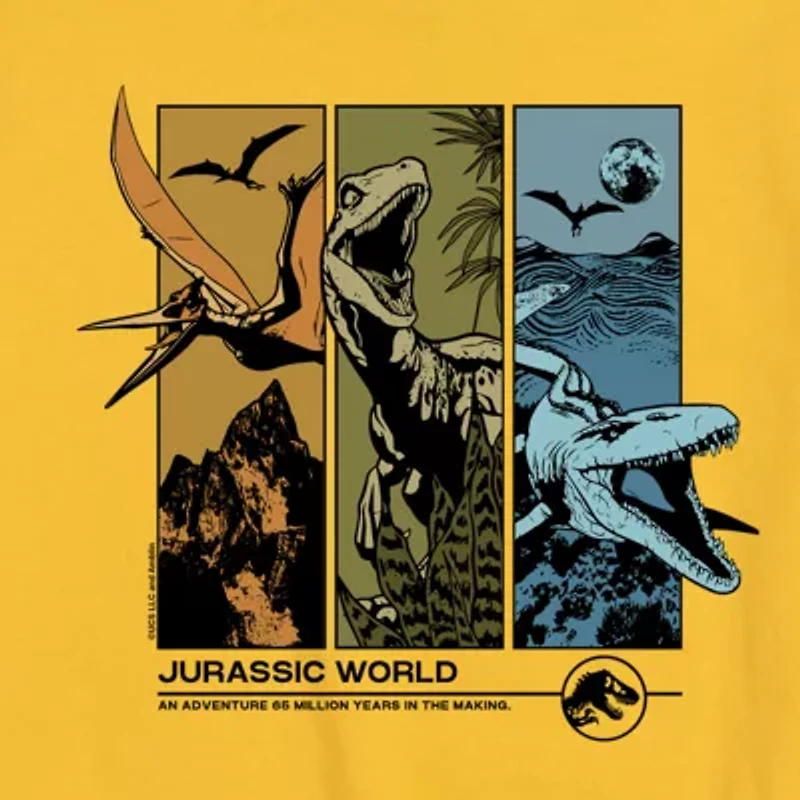 Dinosaur Adventure Little & Big Kid Boys Crew Neck Short Sleeve Regular Fit Jurassic World Graphic T-Shirt