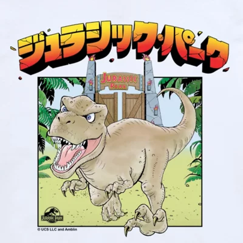Anime Dinosaur T-Rex Little & Big Kid Boys Crew Neck Short Sleeve Regular Fit Jurassic World Graphic T-Shirt