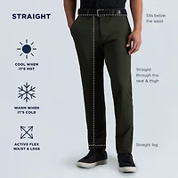 Haggar Sport Travel Performance Mens Comfort Waistband Straight Fit Flat Front Pant