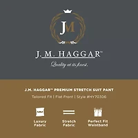 Haggar J.M. Tailored Fit Mens Plaid Stretch Fabric Flat Front Suit Pant