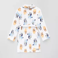 Girls Plush Long Sleeve Knee Length Bluey Robe