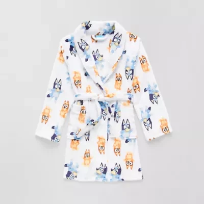 Girls Plush Long Sleeve Knee Length Bluey Robe