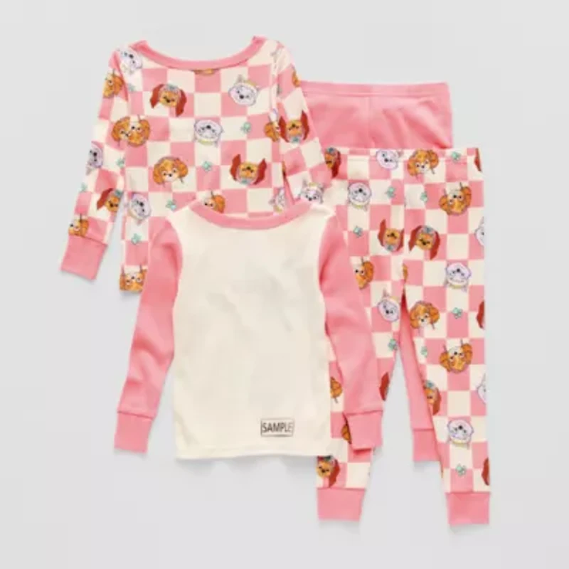 Toddler Girls Paw Patrol Crew Neck Long Sleeve 4-pc. Pajama Sets