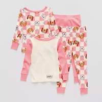 Toddler Girls Paw Patrol Crew Neck Long Sleeve 4-pc. Pajama Sets