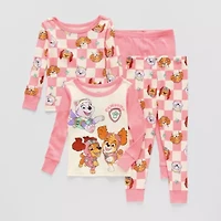 Toddler Girls Paw Patrol Crew Neck Long Sleeve 4-pc. Pajama Sets