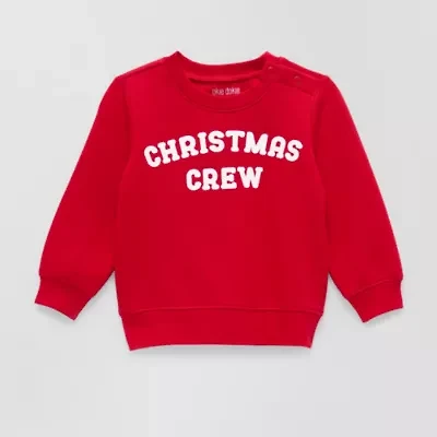 Okie Dokie Baby Unisex Round Neck Fleece Long Sleeve Sweatshirt