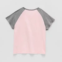 Little & Big Kid Girls Split Crew Neck Short Sleeve Regular Fit Hello Kitty Graphic T-Shirt
