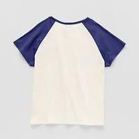 Little & Big Kid Girls Split Crew Neck Short Sleeve Regular Fit Bluey Graphic T-Shirt