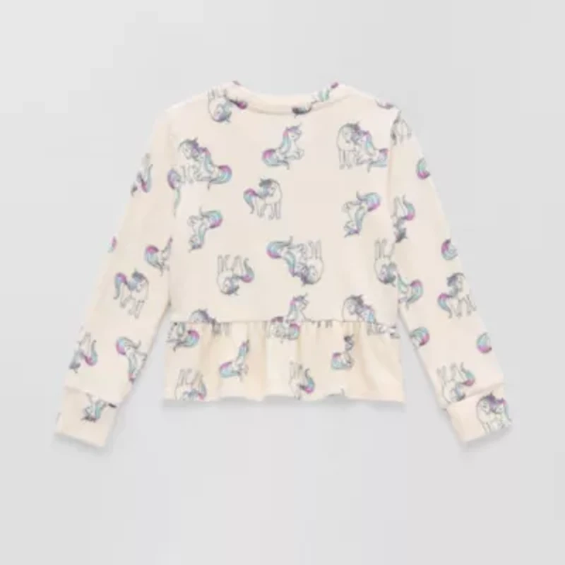 Thereabouts Little Girls Round Neck Long Sleeve Sweatshirt