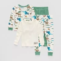 Toddler Boys Jurassic World Crew Neck Long Sleeve 4-pc. Pajama Sets