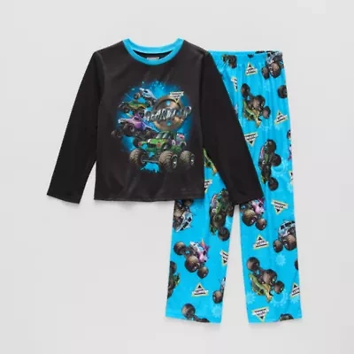 Big Kid Boys Monster Jam Crew Neck Long Sleeve 2-pc. Pajama Sets