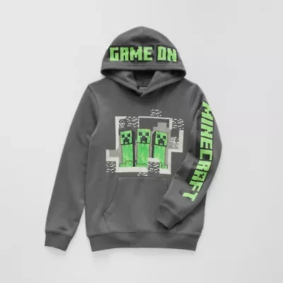 Little & Big Kid Boys Long Sleeve Minecraft Fleece Hoodie