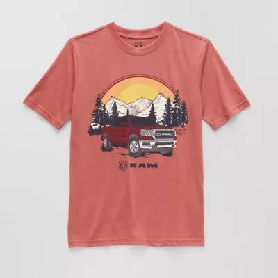 Hollywood Dodge Ram Big Kid Boys Crew Neck Short Sleeve Regular Fit Graphic T-Shirt
