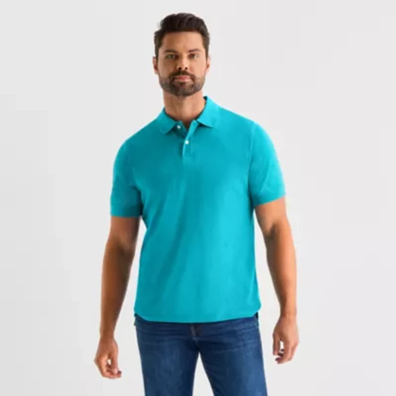 St. John's Bay Premium Stretch Mens Slim Fit Short Sleeve Polo Shirt